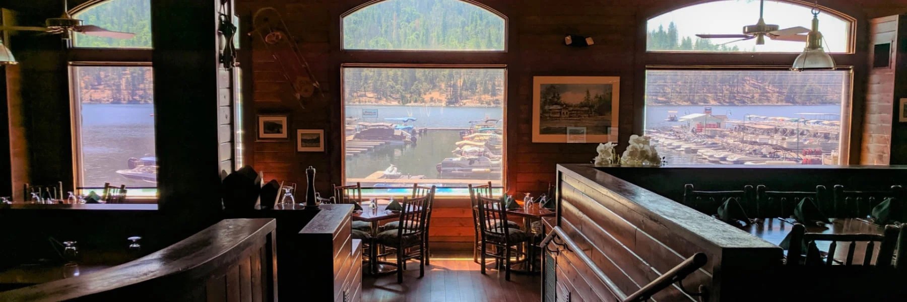 The lake-side dining room